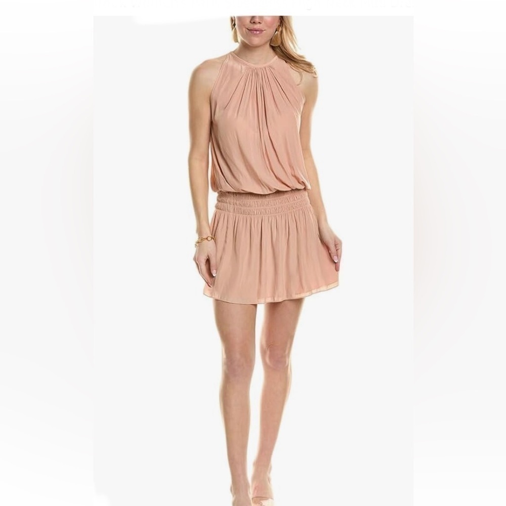 Ramy Brook Paris sleeveless halter mini Dress - rose blush Size small